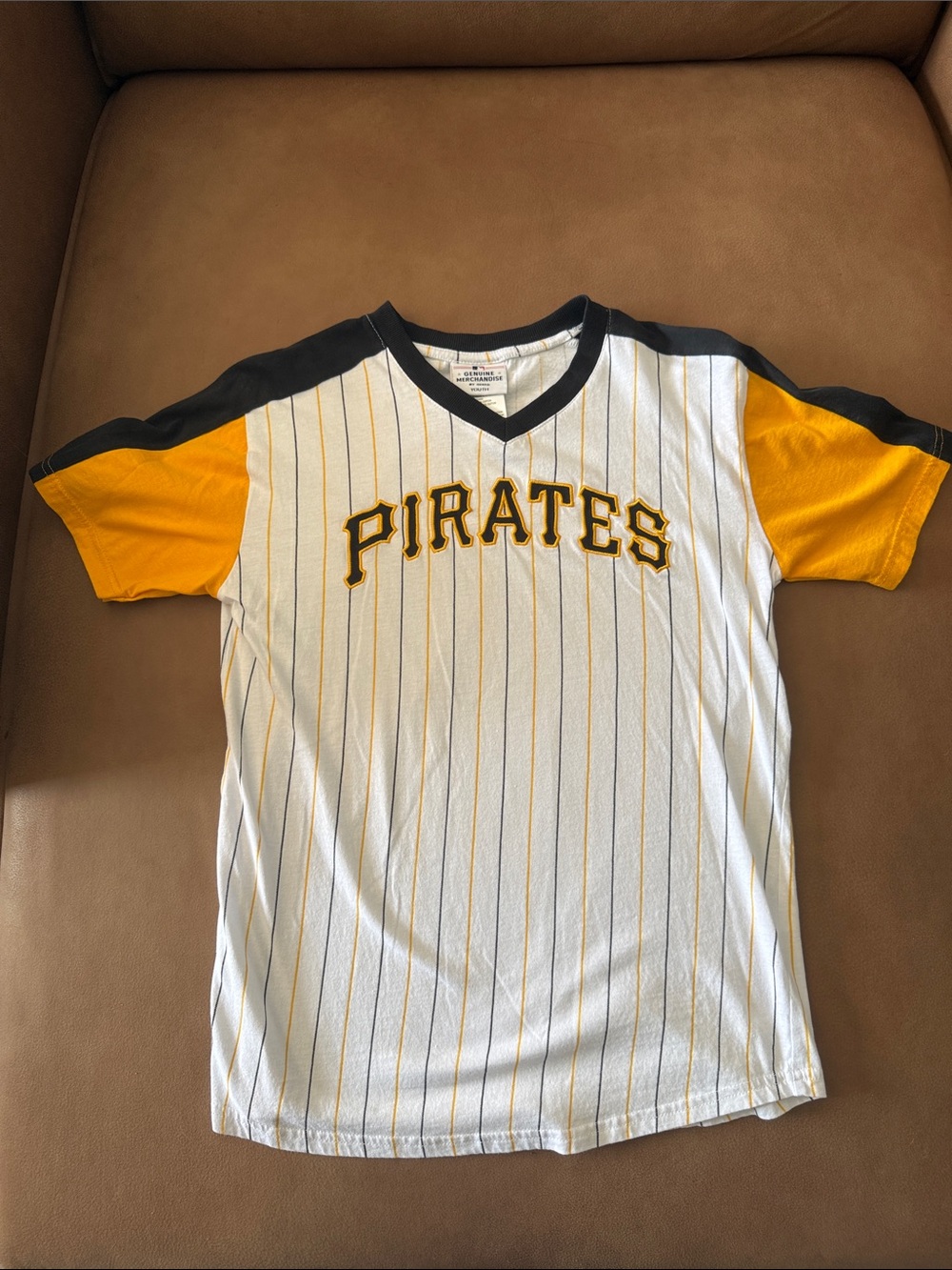 Pirates Short Sleeve Tee in White & Gold - Kids